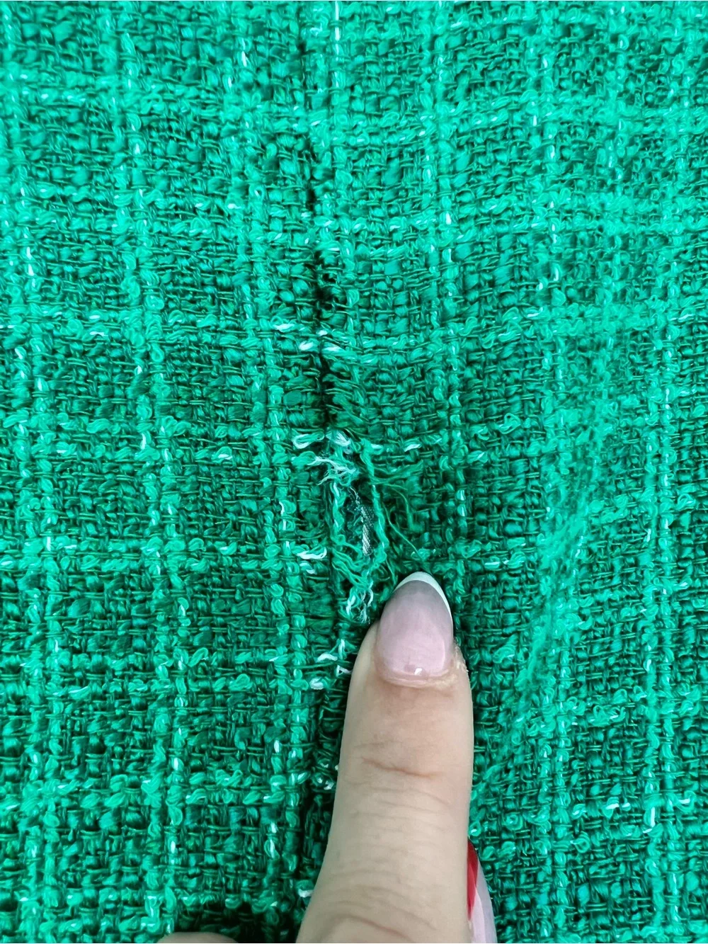 Zara Emerald Green Textured Tweed Double Breasted Blazer Gold Buttons Size Small - Picture 8 of 10